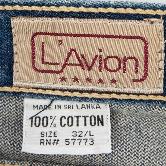Vintage L'avion Straight Leg High Waisted Blue Jeans Size 32L - Picture 9 of 11